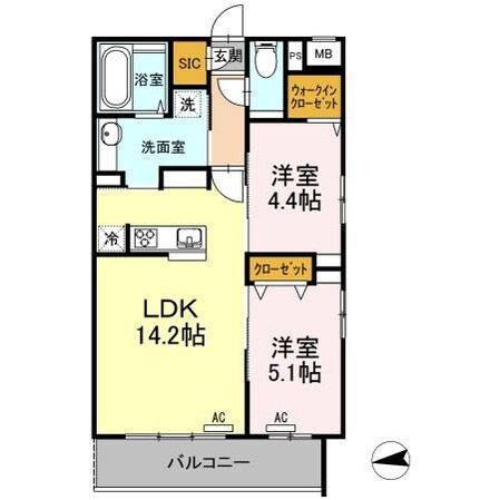 ヴェッセル持田の物件間取画像